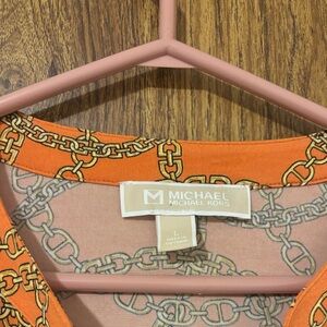 MICHAEL Michael Kors Orange Chain-Print Blouse